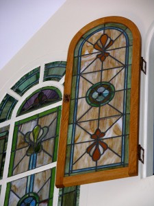 Opalescent glass window by State of the Art Stained Glass Studio