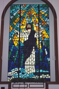 Religious Backlit Window by State of the Art Stained Glass Studio